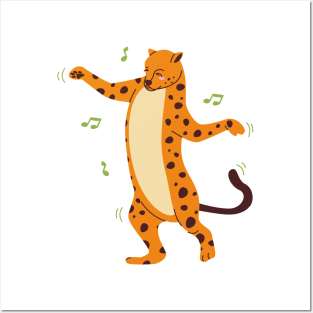 Funny Dancing Leopard Posters and Art